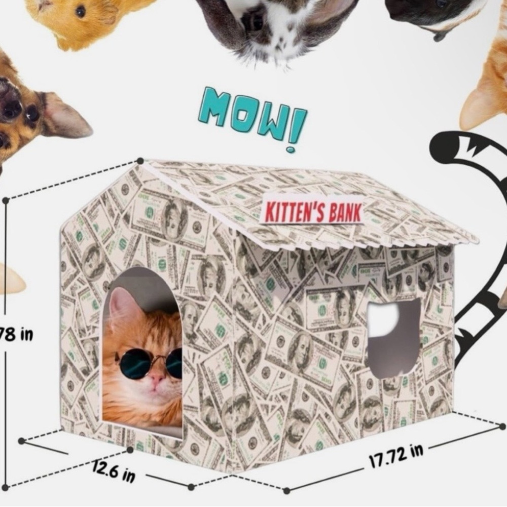 Cardboard Cat Scratcher Kitten cardboard box/ house